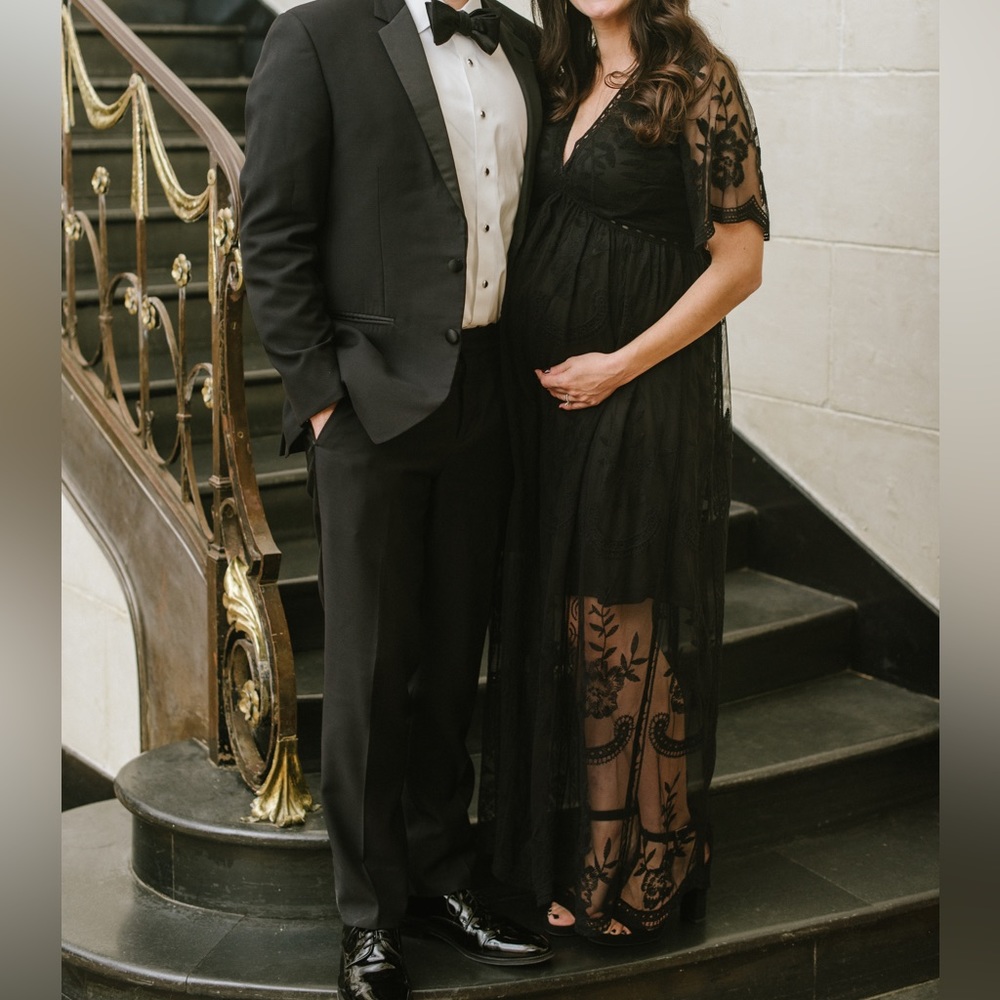 Black maternity gown